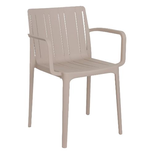 Amicasa Sedia con braccioli polipropilene MARBELLA Sabbia PP 951A