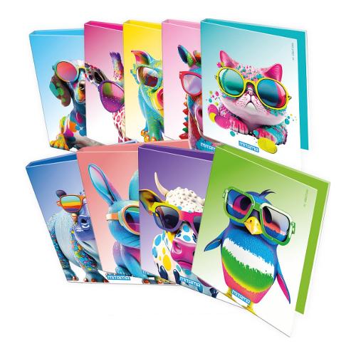 Mitama Copertina ad anelli A4 (26x31,5x4cm) ANIMALS Assortito 62731