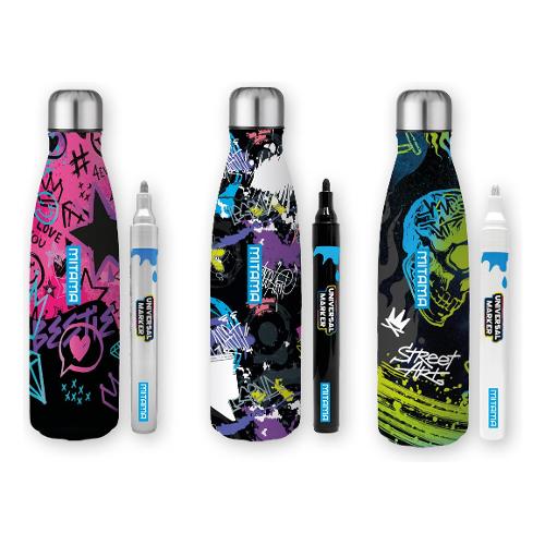 Mitama Bottiglia termica inox (500ml) personalizzabile marker incluso M POWER Assortito 63966