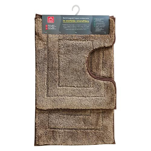 Amicasa Set tappeti bagno FRAME Art 42 Ecrù YM5013B