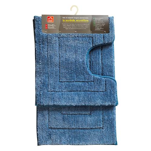 Amicasa Set tappeti bagno FRAME Art 45 Avio YM5013B