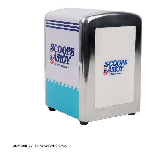 Cinereplicas Gadget STRANGER THINGS Set Dispenser di Tovaglioli Scoops Ahoy Silver