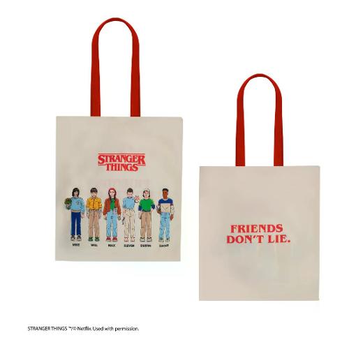 Cinereplicas Borsa Tote Bag Friends Don't Lie (38x42cm) STRANGER THINGS Bianco multicolore
