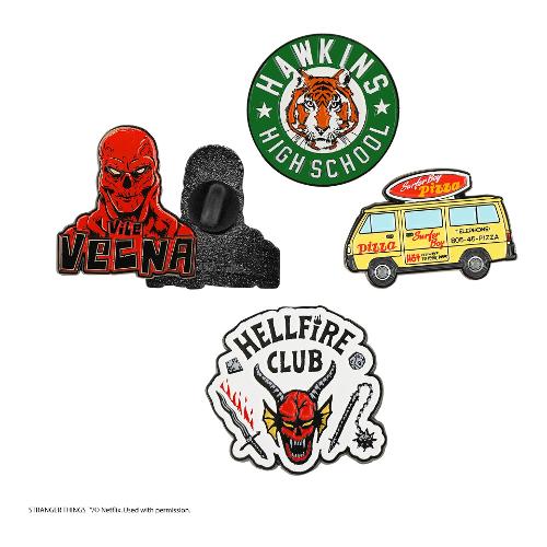 Cinereplicas Gadget STRANGER THINGS Set di 4 spille della stagione 4