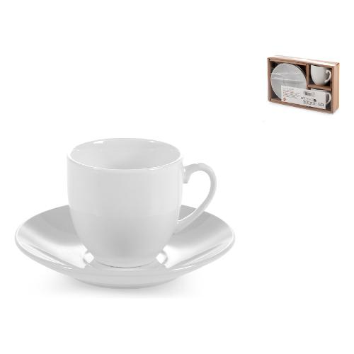 Home Set tazzine caffè porcellana con piatto 2 pz Bianco 9517400
