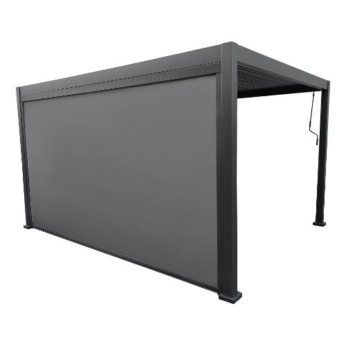 Amicasa Parete pergola alluminio, textilene FAVIGNANA Antracite (4mt)