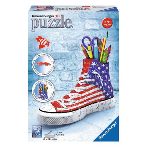 Ravensburger Puzzle 108 pz Portapenne Sneaker Flag 8a+ (21,4x13,5cm) 3D 12549