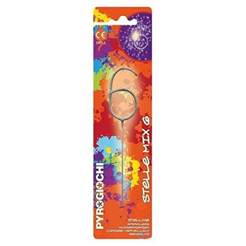 Cereria Di Giorgio Candela compleanno Nr. 6 Stellina Mix PYROGIOCHI 41076