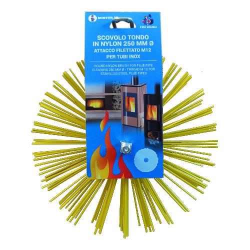 Mister Jo Scovolo canna fumaria (25cm) Tondo FIRE BRUSH Giallo 6700 19