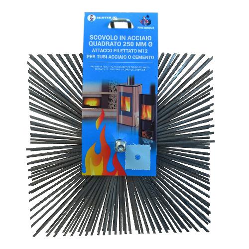 Mister Jo Scovolo canna fumaria (25x25cm) Quadro FIRE BRUSH Grigio scuro 6700 29