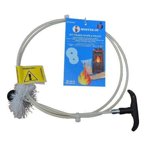 Mister Jo Kit pulizia canna fumaria FIRE BRUSH per stufe pellet Bianco 6700 31