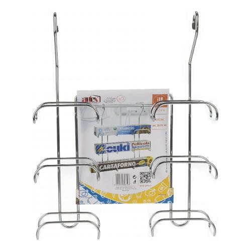 Artex Mensola barra sottopensile (29x8x35cm) 3 supporti porta rotolo ARTIK Cromo 280314