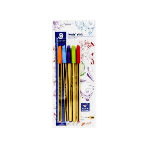 Staedtler Set penne a sfera cappuccio 5 pz tratto Medio - 1,0 mm Stick NORIS Colori assortiti 434 SBK5P2