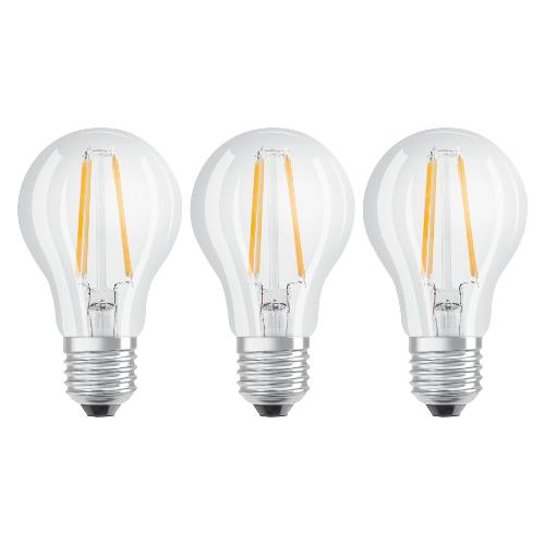 Osram Set lampadine led (3 pz) a goccia E27 (6,5W) , luce calda BASE CLASSIC A