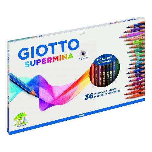 Fila Set matite colorate classiche sezione esagonale 36 pz GIOTTO SUPERMINA Colori assortiti 235900