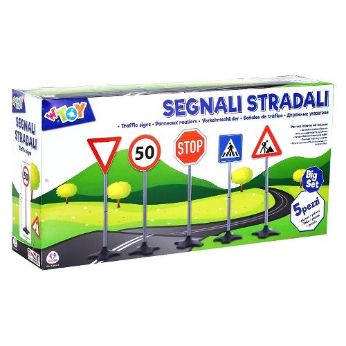 Globo Set 5 segnali stradali gioco W’TOY Assortito 38307