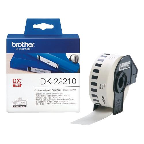 Brother Rotolo etichettatrice DK TAPE Nastro di carta durevole 29 mm x 30,5 m White DK22210