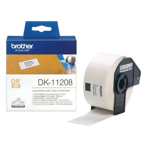 Brother Rotolo etichettatrice DK TAPE 400 Etichette grandi per indirizzi 38 x 90 mm White DK11208