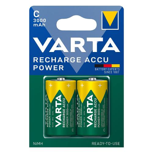 Varta Batteria Mezza Torcia C ricaricabile 3000mAh RECHARGE ACCU POWER 2pz 056714101402