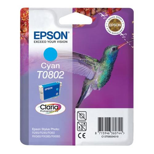 Epson Cartuccia stampante Serie Colibrì Ciano CLARIA T0802 C13T08024021