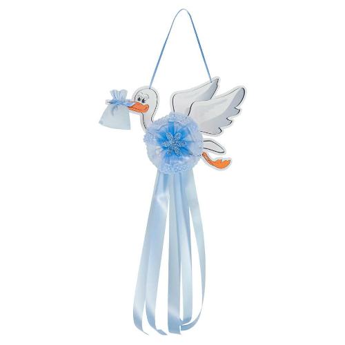 Baby Idea Fiocco nascita Cicogna media (35x70cm) Azzurro FC CI M