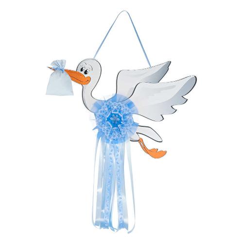 Baby Idea Fiocco nascita Cicogna grande (90x100cm) Azzurro FC CI G