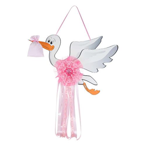 Baby Idea Fiocco nascita Cicogna grande (90x100cm) Rosa FC CI G