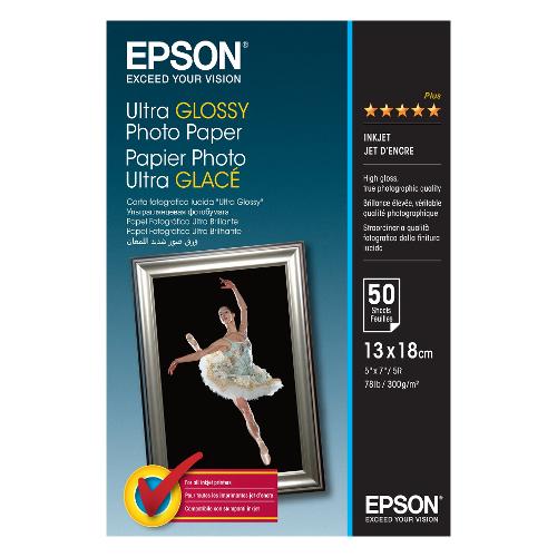 Epson C13S042545 13 x 18 cm Glossy Photo Paper (Pack of 50)