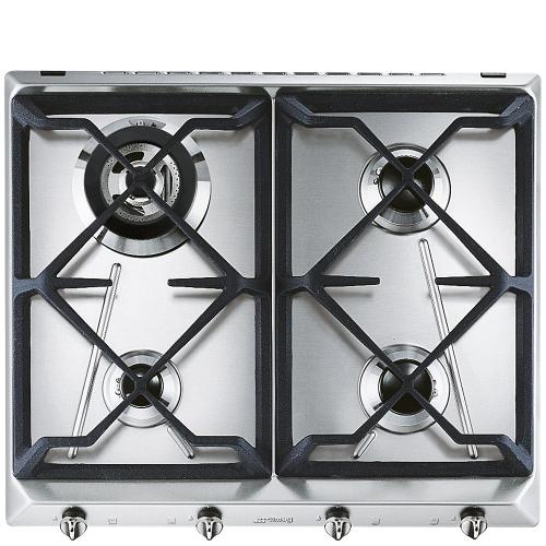 Smeg Piano cottura gas 4 zone CONTEMPORANEA Inox (60cm) SRV564GH3