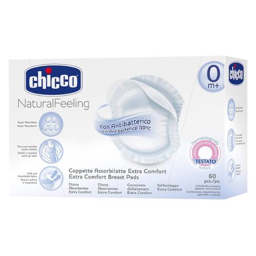 Chicco Coppette assorbilatte 60 pz antibatteriche NATURAL FEELING 61773