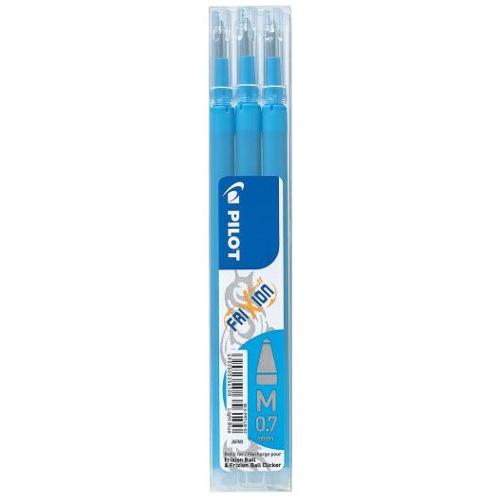 Pilot Set refill penne cancellabili Frixion Clicker, Ball 3 pz tratto Medio - 0,7 mm Ink Azzurro gel 3802081