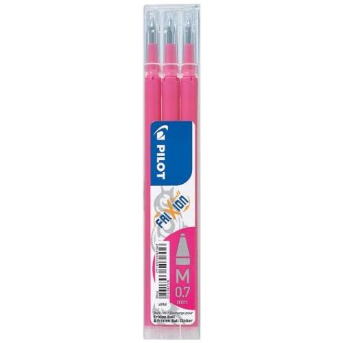 Pilot Set refill penne cancellabili Frixion Clicker, Ball 3 pz tratto Medio - 0,7 mm Ink Rosa gel 3802050