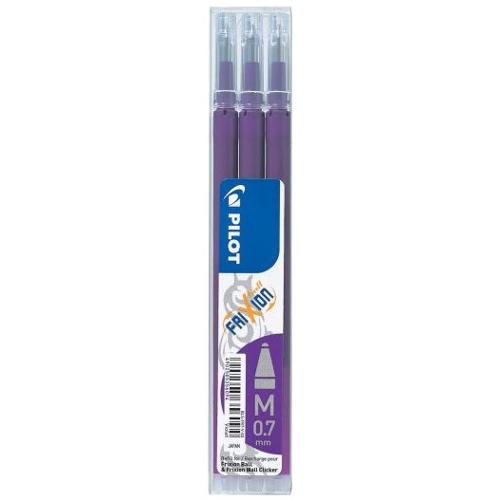 Pilot Set refill penne cancellabili Frixion Clicker, Ball 3 pz tratto Medio - 0,7 mm Ink Viola gel 3802067