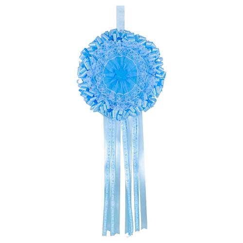 Fiocco Nascita Artigianale Tulle Azzurro - Fiocchi nascita - Bebè