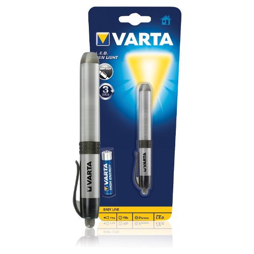 Varta Mini torcia con clip da taschino Pen Light argento e nero LED 3 lm 016611101421