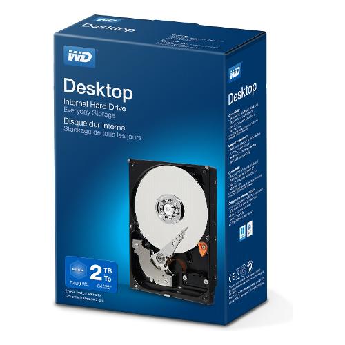 Western Digital Hard disk interno 3.5" 2TB EVERYDAY Wd Desktop WDBH2D0020HNC ERSN
