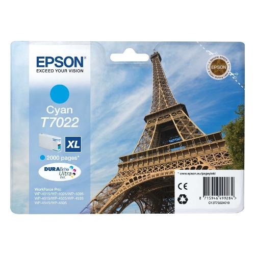 Epson Cartuccia stampante Serie Tour Eiffel Ciano DURABRITE ULTRA T7022 Xl C13T70224010