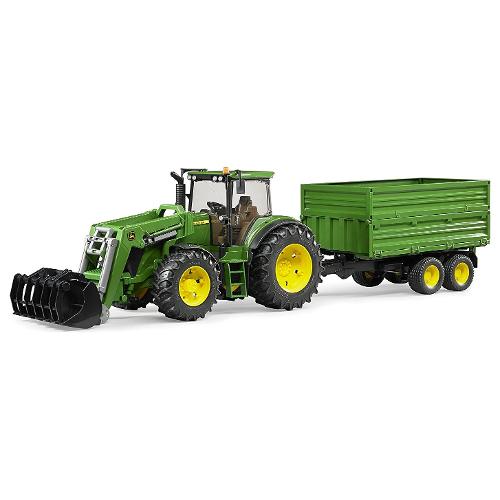 Bruder Trattore con benna e rimorchio JOHN DEERE 3055