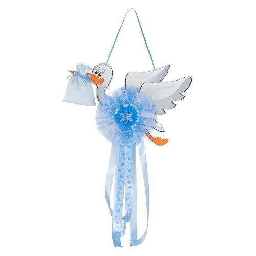 Baby Idea Fiocco nascita Cicogna intermedia (50x80cm) Azzurro CI IA
