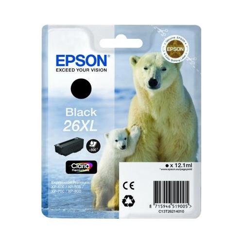 Epson Cartuccia stampante Serie Orso Polare Nero CLARIA T26 Xl C13T26214020