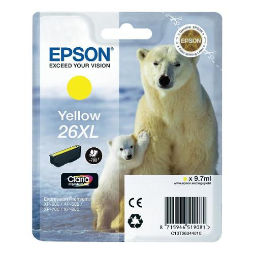 Epson Cartuccia stampante Serie Orso Polare Giallo CLARIA T26 Xl C13T26344020