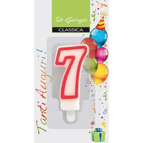 Cereria Di Giorgio Candela compleanno Nr. 7 (6,5cm) Bianco e Rosso 54120 67