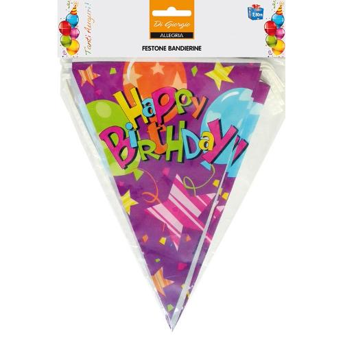 Cereria Di Giorgio Festone party HAPPY BIRTHDAY Assortito (280x30 cm) 5442