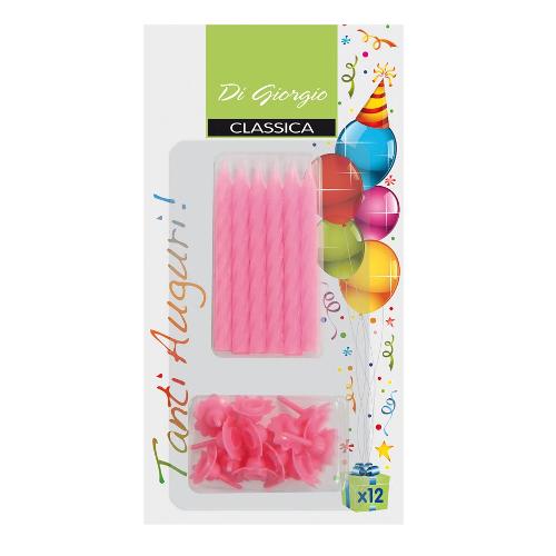 Cereria Di Giorgio Set candele compleanno spirale 12 pz (6cm) Rosa 704 10