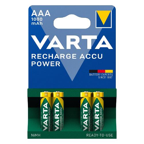 Varta Batteria Ministilo AAA ricaricabile 1000mAh RECHARGE ACCU POWER 4pz 05703301404