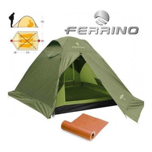 Ferrino Tenda campeggio Kalahari Starter Kit Dome 3 posti verde 92150DDD