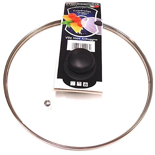 Metalsomma Coperchio pentola Vetro (28cm) Trasparente e Cromo 420 28