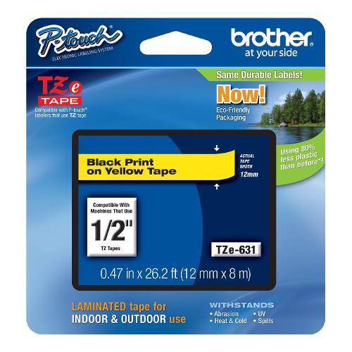 Brother Nastro etichettatrice P TOUCH 12mm per 4m Yellow TZE631S