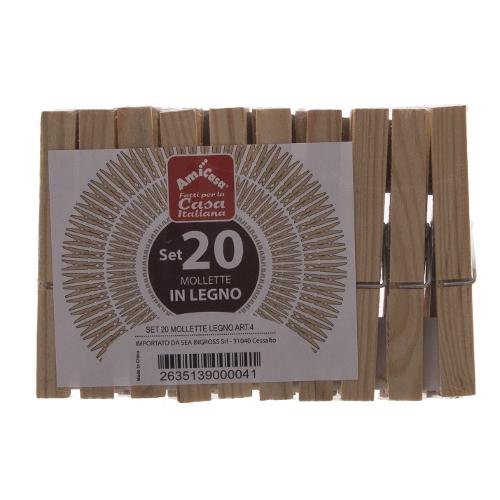 Amicasa Mollette bucato 20 pz Legno Art 4