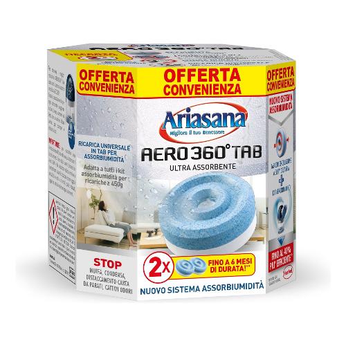 Assorbiumidità Ricaricabile Kit Aero 360° ARIASANA 2x450 GR